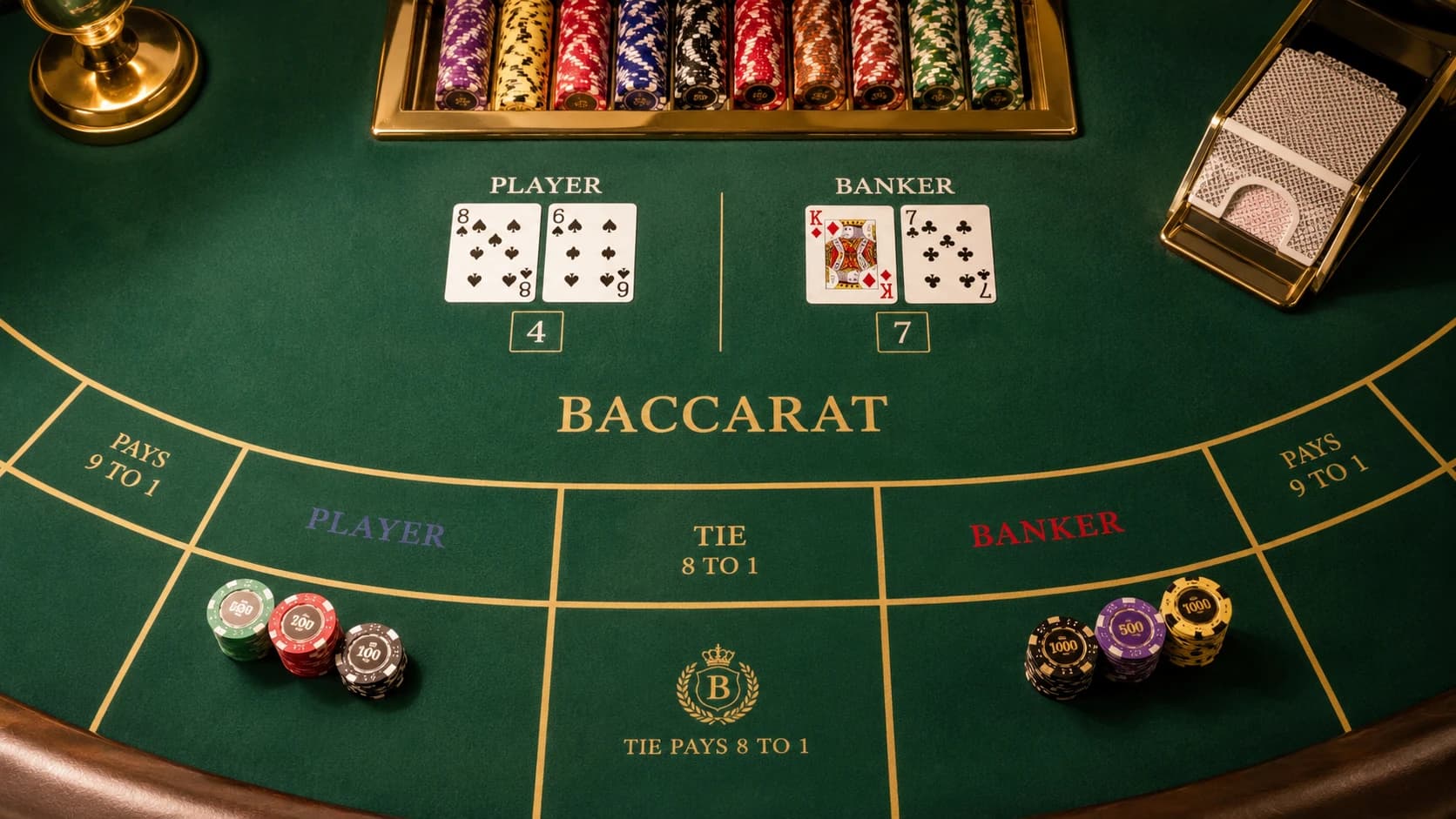 百家樂玩法規則新手完整教學!補牌規則這樣看就懂了-gamein hero baccarat table