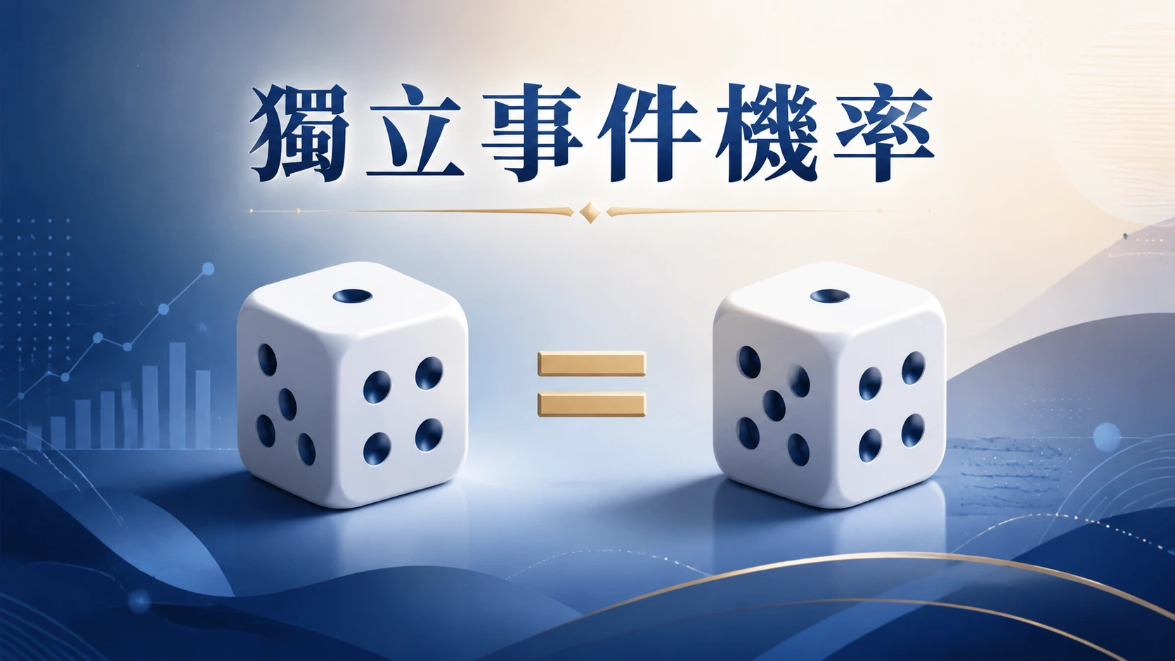 兩顆並排的骰子圖示中間畫著等號