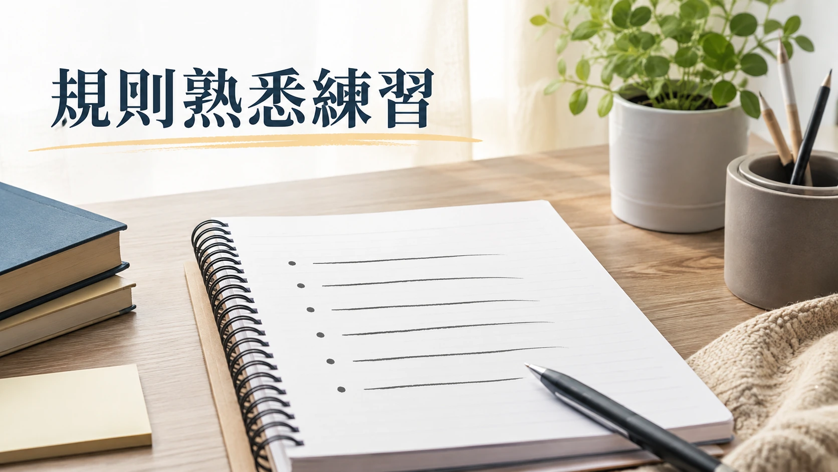 筆記本上寫著簡單的規則重點列表