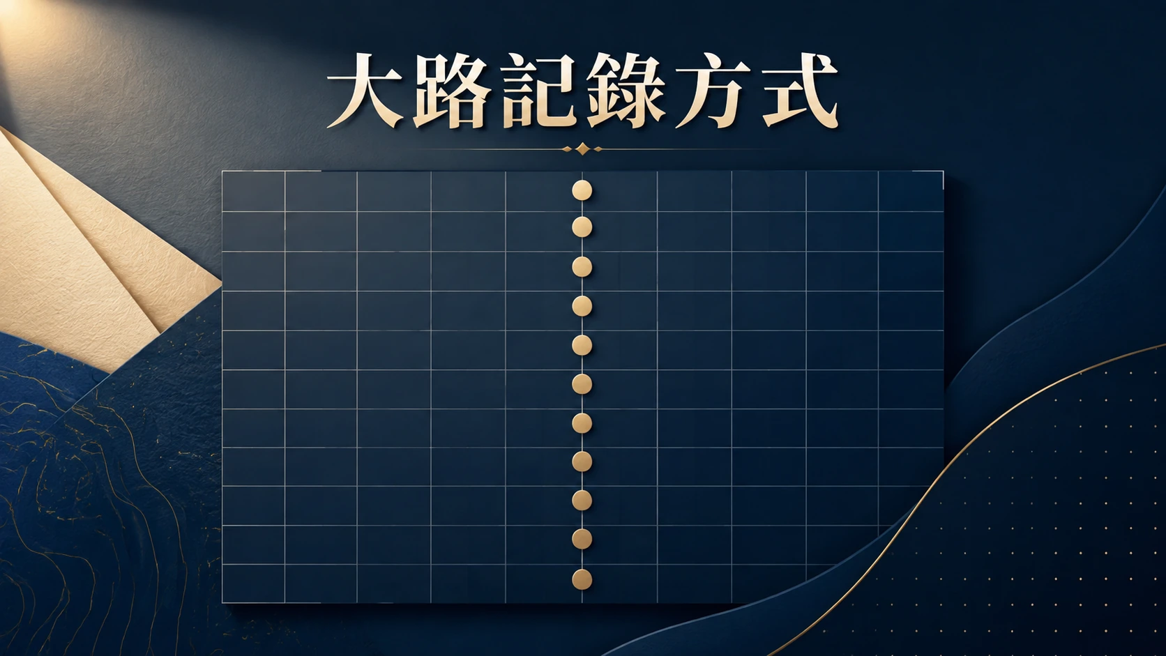 方格圖表中排列著單一顏色的圓點直行