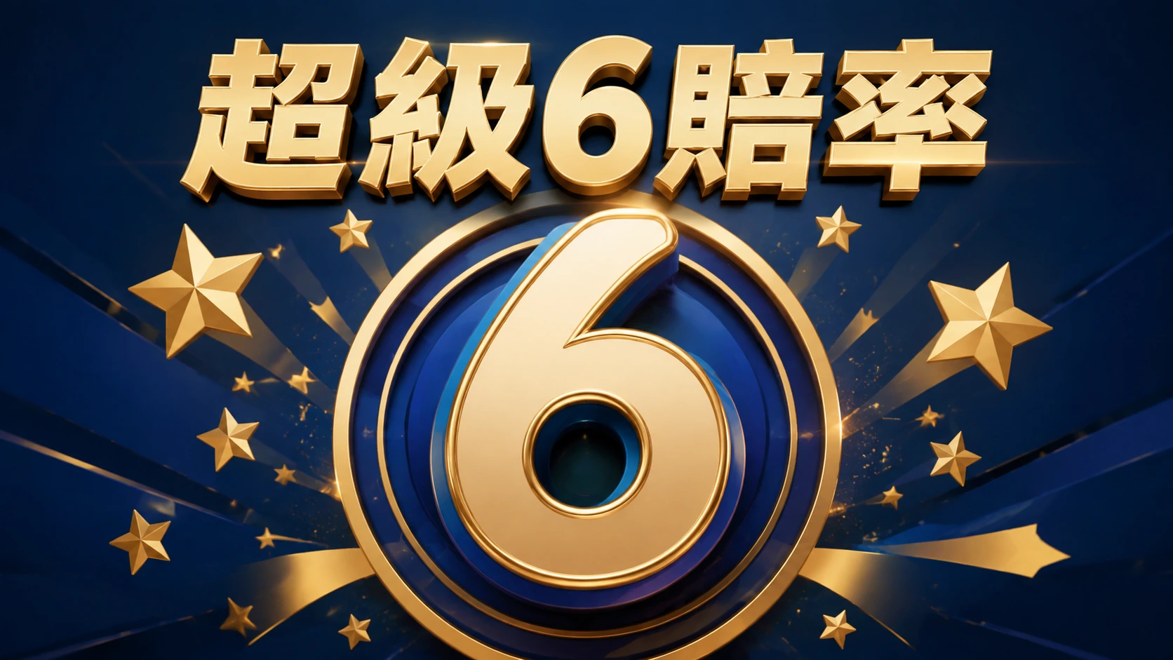 數字6的圖示外圍圍繞著星形裝飾