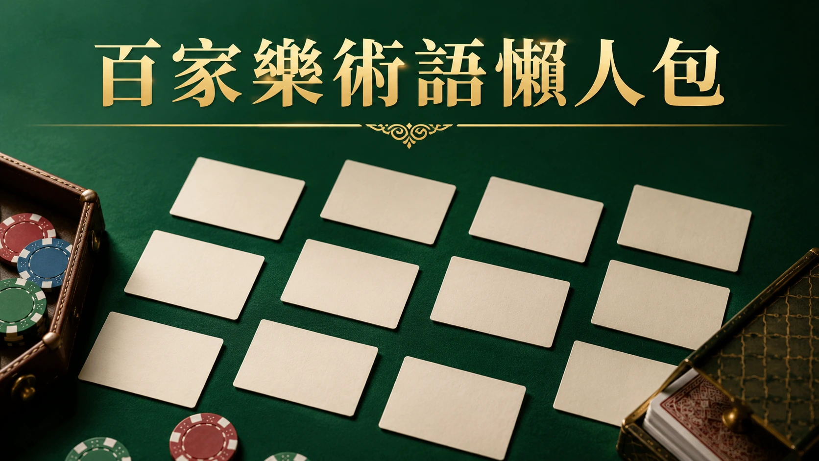 牌桌上放著寫著不同英文縮寫的小卡片