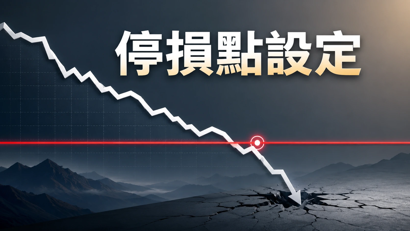 一條下降曲線在某一點被一條紅線攔截