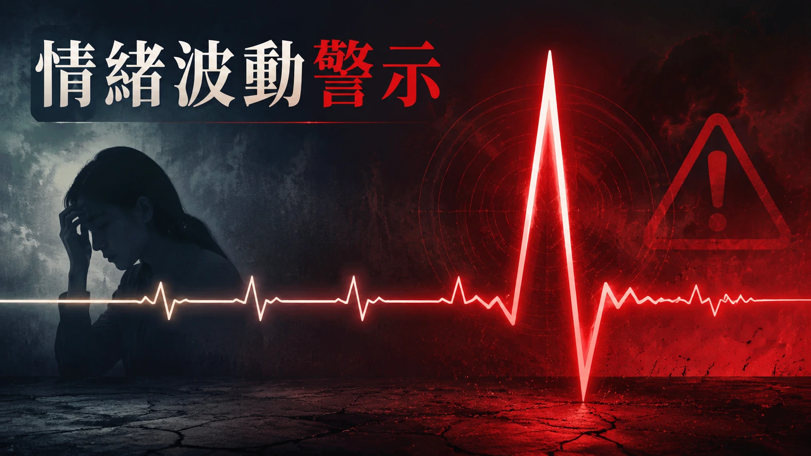 一個心跳圖示線條突然出現尖銳的高峰